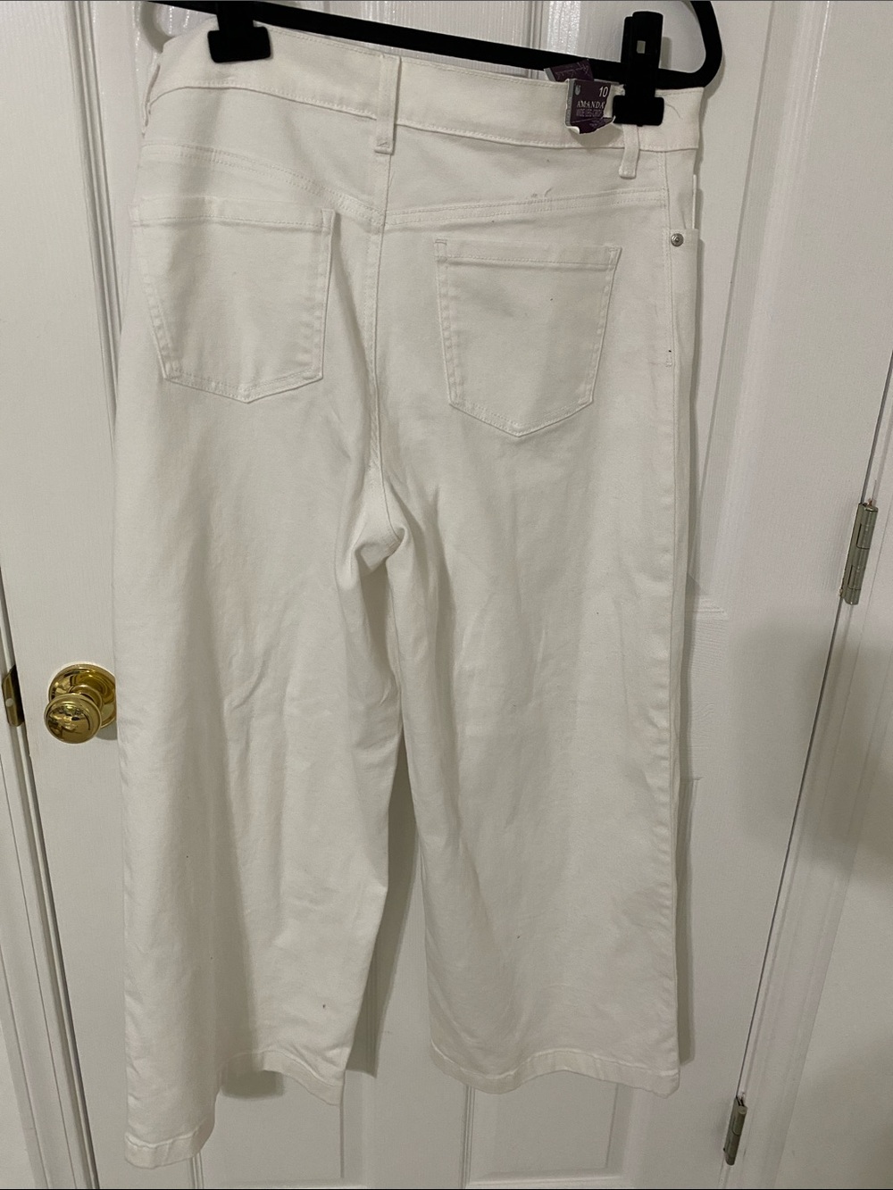 NWT Gloria Vanderbilt White Wide-Leg Cropped Jeans - Picture 10 of 10